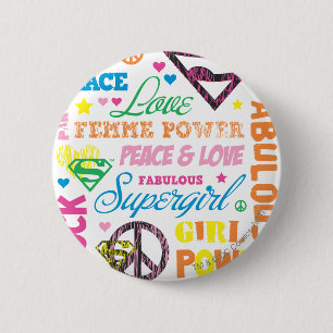 Supergirl Colorful Text Collage Knapp