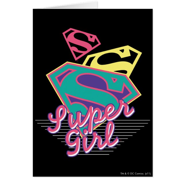 Supergirl Cursive Hälsningskort (Framsidan)