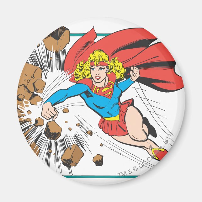 Supergirl Destroys Boulder Magnet (Framsidan)