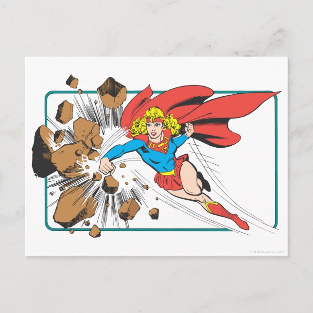 Supergirl Destroys Boulder Vykort (Framsida)