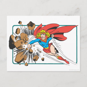 Supergirl Destroys Boulder Vykort