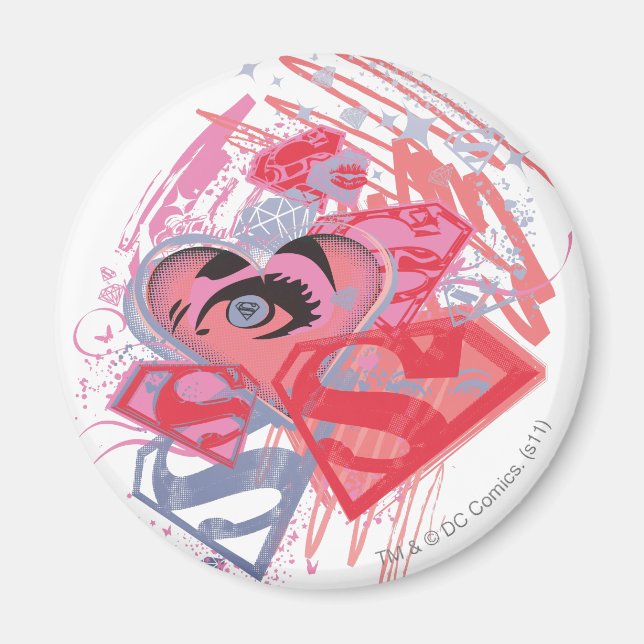 Supergirl Diamonds och Läppar Magnet (Framsidan)