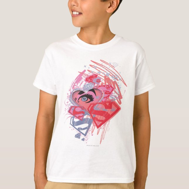 Supergirl Diamonds och Läppar Tee (Framsida)