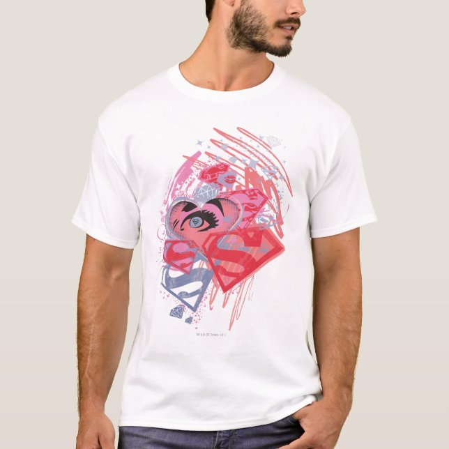 Supergirl Diamonds och Läppar Tee Shirt (Framsida)