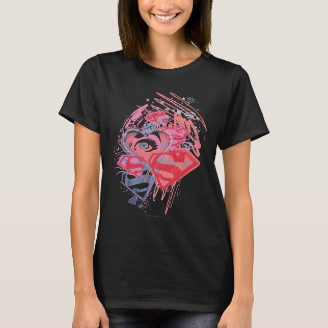 Supergirl Diamonds och Läppar Tee Shirt (Framsida)