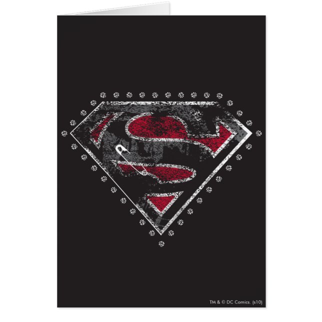 Supergirl Distress Logotyp Black och Red Hälsningskort (Framsidan)
