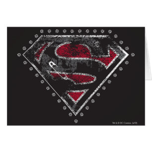 Supergirl Distress Logotyp Black och Red Hälsningskort
