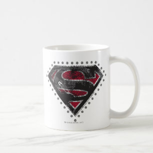 Supergirl Distress Logotyp Black och Red Kaffemugg