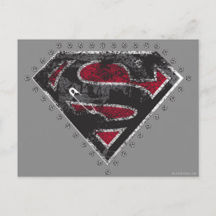 Supergirl Distress Logotyp Black och Red Vykort