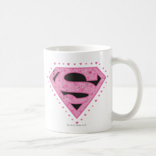 Supergirl Distress Logotyp Black och Rosa Kaffemugg