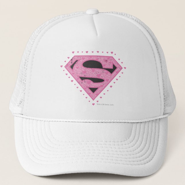 Supergirl Distress Logotyp Black och Rosa Keps (Framsida)