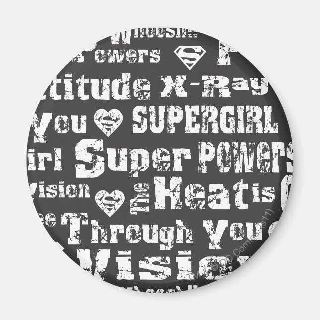 Supergirl Distress Text Magnet (Framsidan)