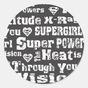 Supergirl Distress Text Runt Klistermärke
