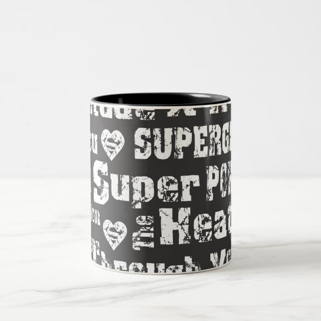 Supergirl Distress Text Två-Tonad Mugg (Center)