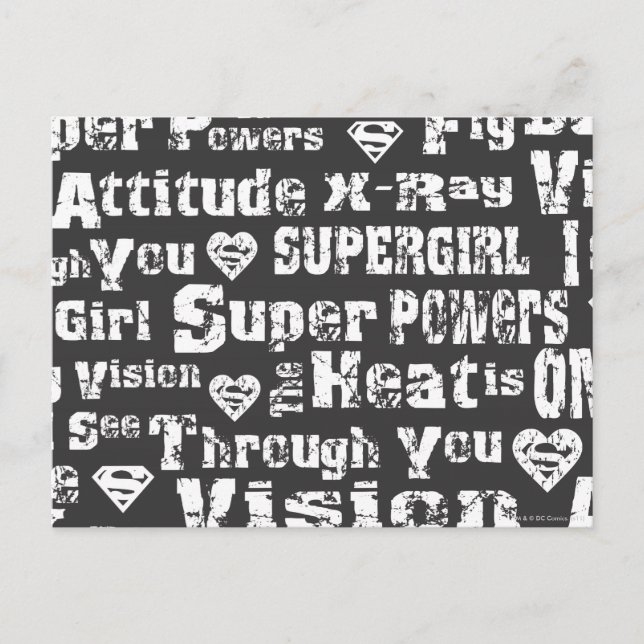 Supergirl Distress Text Vykort (Framsida)