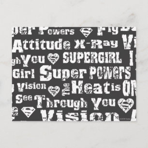 Supergirl Distress Text Vykort