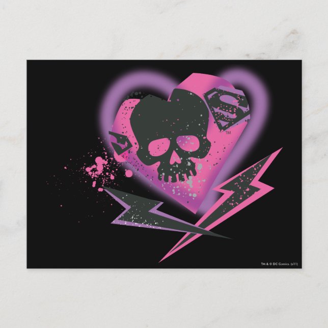 Supergirl-Döskallar och Blixt Vykort (Framsida)