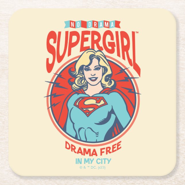 Supergirl Drama gratis i min stad Underlägg Papper Kvadrat (Framsidan)