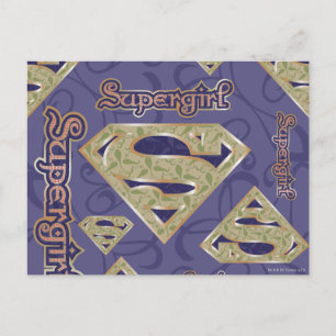 Supergirl Fancy Logo Collage Vykort
