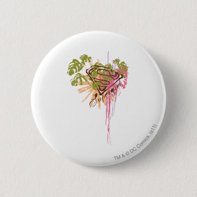 Supergirl Färg Stänk Knapp (Framsida)