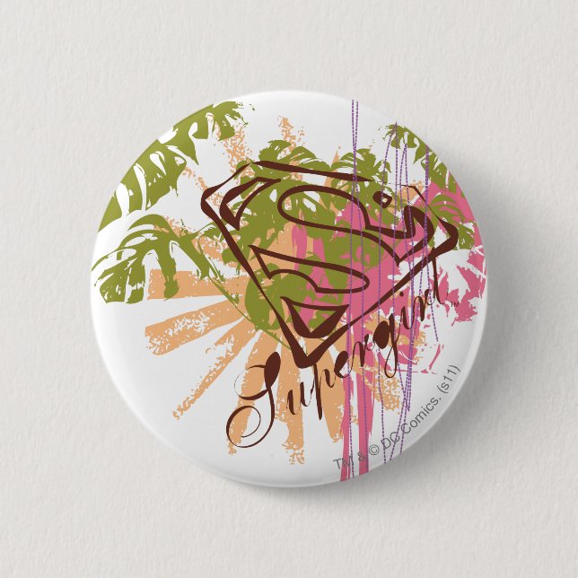 Supergirl Färg Stänk Knapp (Framsida)