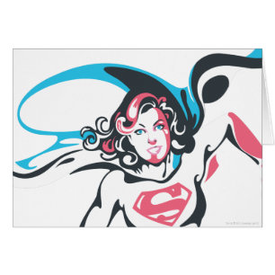 Supergirl Färg Stänk Pose 2 Hälsningskort