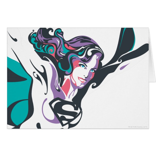 Supergirl Färg Stänk Pose 3 Hälsningskort (Framsidan Horizontal)