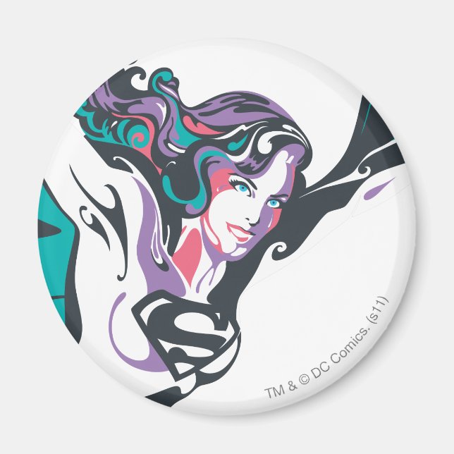 Supergirl Färg Stänk Pose 3 Magnet (Framsidan)