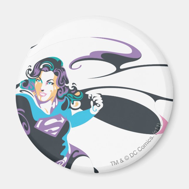 Supergirl Färg Stänk Pose 4 Magnet (Framsidan)