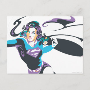 Supergirl Färg Stänk Pose 4 Vykort