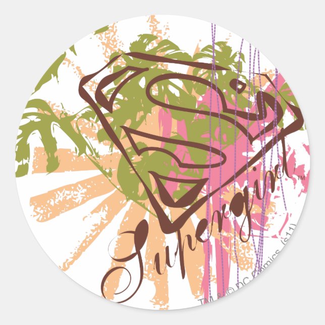 Supergirl Färg Stänk Runt Klistermärke (Framsida)