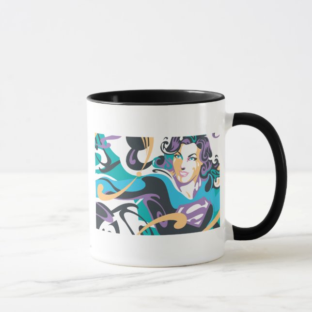 Supergirl Färg Stänk Swirls 1 Mugg (Höger)