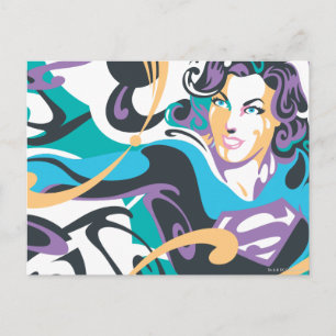 Supergirl Färg Stänk Swirls 1 Vykort