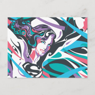 Supergirl Färg Stänk Swirls 2 Vykort