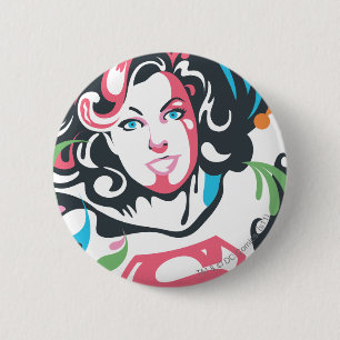 Supergirl Färg Stänk Swirls 3 Knapp