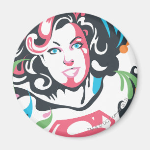 Supergirl Färg Stänk Swirls 3 Magnet