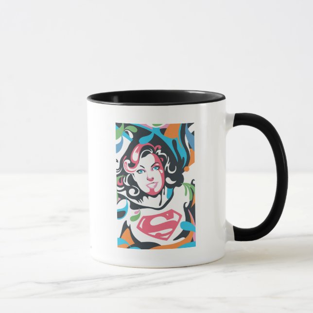 Supergirl Färg Stänk Swirls 3 Mugg (Höger)