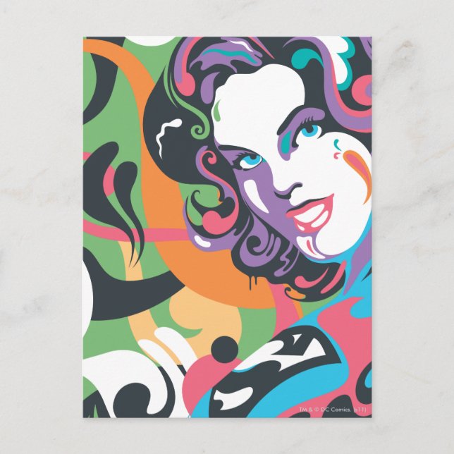 Supergirl Färg Stänk Swirls 4 Vykort (Framsida)