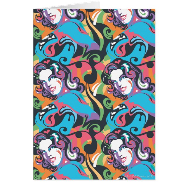 Supergirl Färg Stänk Swirls Mönster 1 Hälsningskort (Framsidan)