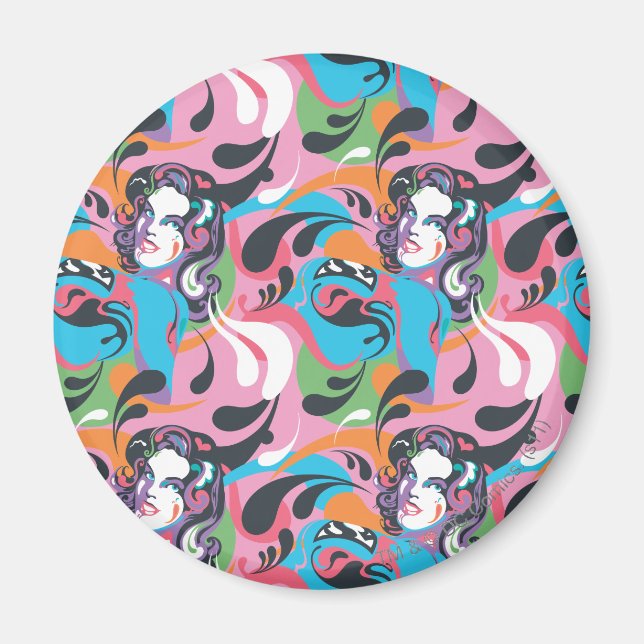 Supergirl Färg Stänk Swirls Mönster 2 Magnet (Framsidan)