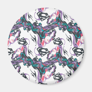 Supergirl Färg Stänk Swirls Mönster 3 Magnet