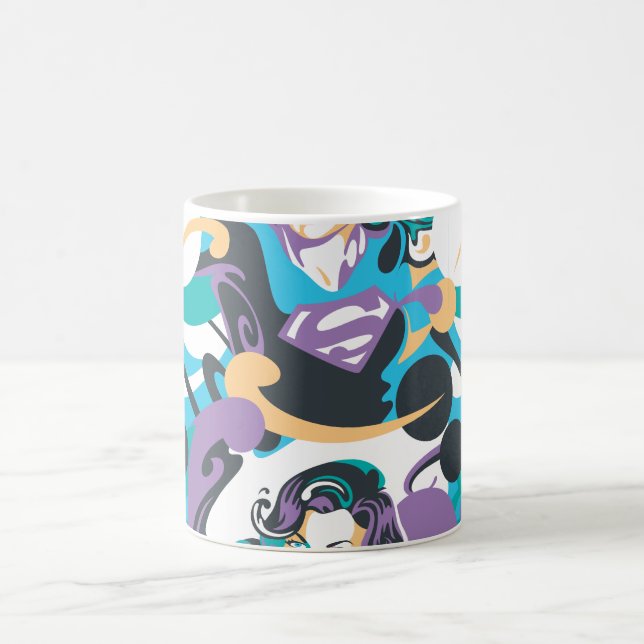Supergirl Färg Stänk Swirls Mönster 5 Kaffemugg (Center)