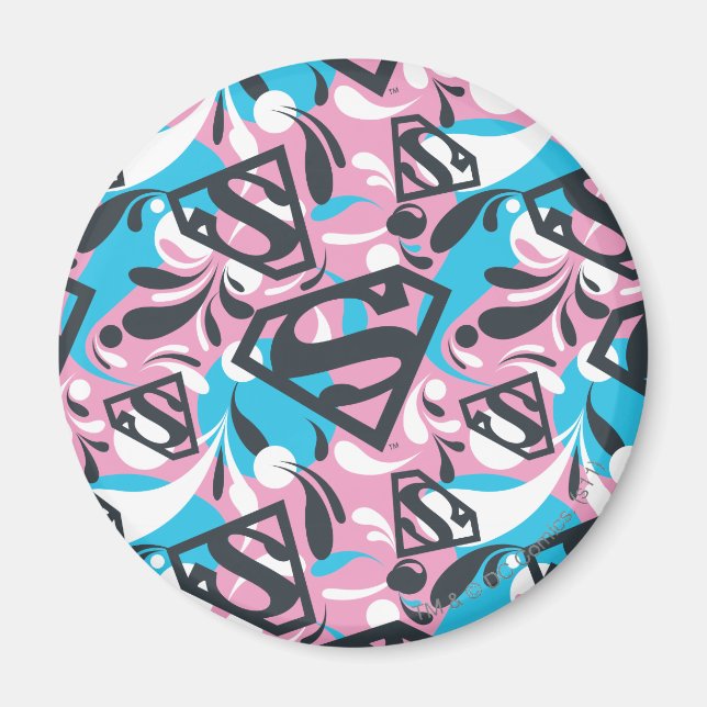 Supergirl Färg Stänk Swirls Mönster 6 Magnet (Framsidan)
