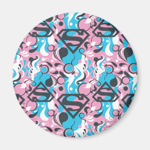 Supergirl Färg Stänk Swirls Mönster 7 Magnet