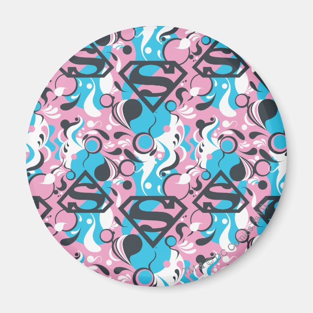 Supergirl Färg Stänk Swirls Mönster 7 Magnet (Framsidan)