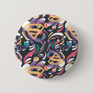 Supergirl Färg Stänk Swirls Mönster 8 Knapp