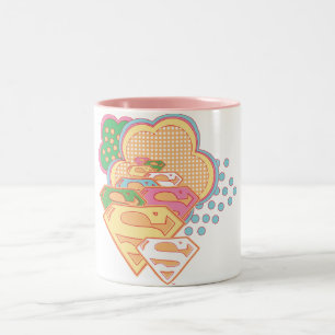 Supergirl färgrik molnlogotyp Två-Tonad mugg