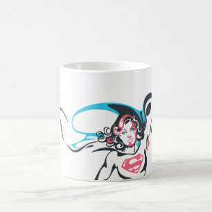 Supergirl färgstänk poserar 2 kaffemugg