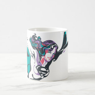 Supergirl färgstänk poserar 3 kaffemugg