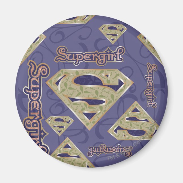 Supergirl Finare Logotyp Collage Magnet (Framsidan)